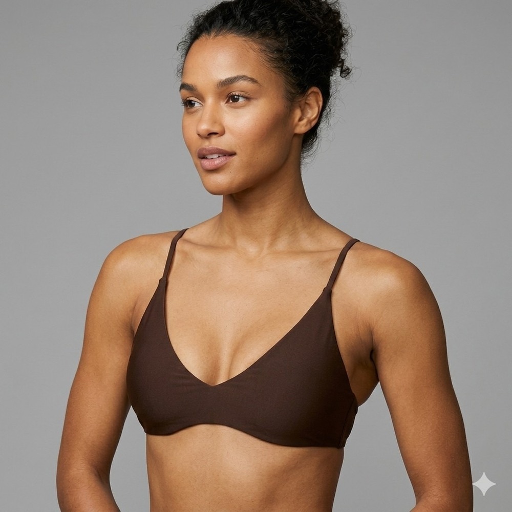 J.Crew Bikini Top Womens Size Large Brown Classic Sculpt Magic Fabric Lana NWT